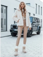 Dámský krátký kabát béžový Dstreet model 21990811 - FashionStreet