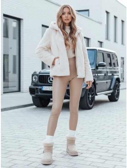 Dámský krátký kabát béžový Dstreet model 21990811 - FashionStreet