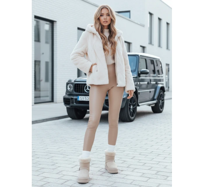 Dámský krátký kabát béžový Dstreet model 21990811 - FashionStreet