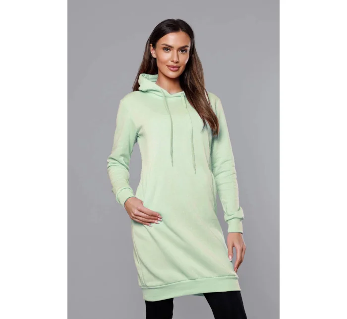 Dlhá tepláková mikina v pistáciovej farbe (YS10005-39) Dlhá tepláková mikina v pistáciovej farbe (YS10005-39)