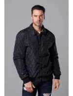 Černá pánská prošívaná bunda s límcem model 18344894 - J.STYLE