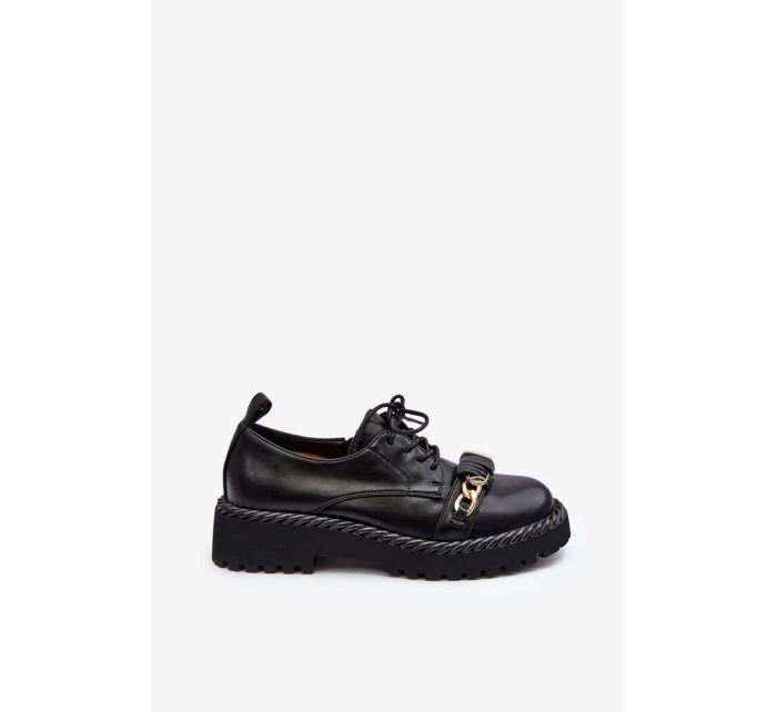 Damskie Skórzane Półbuty D&A MR870-80 Czarne