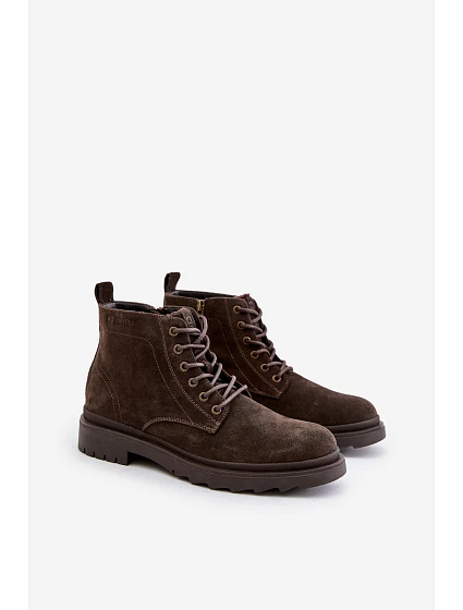Semišové Zateplené Kotníkové Boty Na Zip Big Star model 21676197 Hnědé - Big Star Shoes