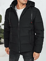 Pánska prešívaná zimná bunda s kapucňou čierna FashionStreet TX5060