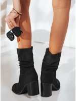 Dámské semišové kozačky na podpatku černé Dstreet model 21993905 - FashionStreet