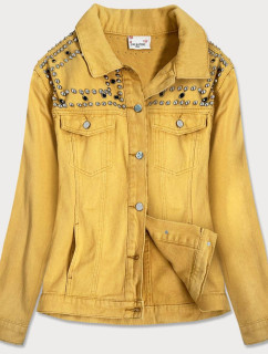 Žlutá dámská džínová bunda s ozdobnými kamínky a model 16148789 - ZAC&ZOE
