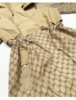 Dámska bunda so šnúrkou v páse Goodlookin sand (KK60414-2#)