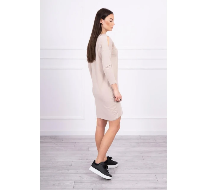 Šaty s potiskem Honey model 18744054 béžové - K-Fashion