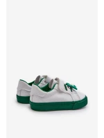 Dziecięce Sneakersy Trampki Z Przypinką Biało-Zielone Pennyn Dziecięce Sneakersy Trampki Z Przypinką Biało-Zielone Pennyn