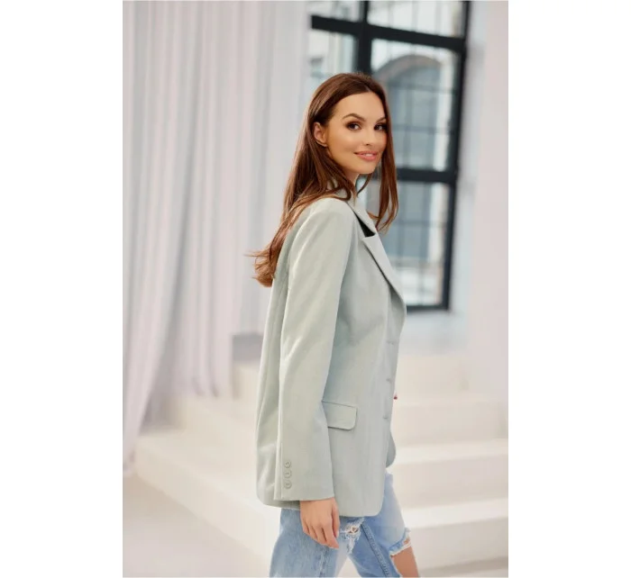 Dámska bunda ZAK0016 tyrkysová - Roco Fashion