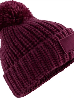 Beechfield B 329 Pletená čiapka s pomponikom „Toasty Patch“ 53.0329 bordová