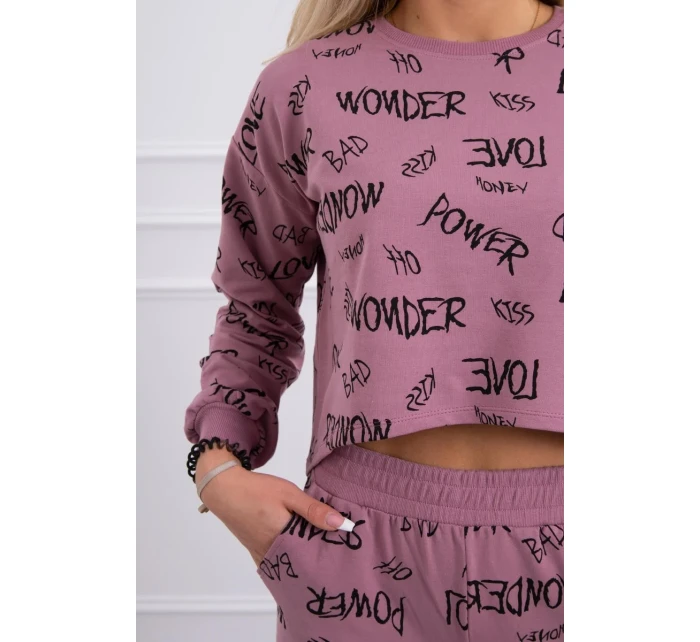 Sada s nápismi tmavo ružová