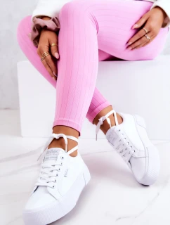 Tenisówki Na Platformie Lee Cooper LCW-22-31-0884L Białe