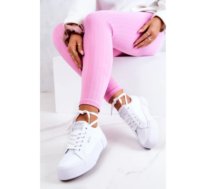 Tenisówki Na Platformie Lee Cooper LCW-22-31-0884L Białe