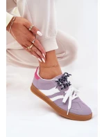 Nízké Dámské Tenisky S Šněrováním Fialové model 21689775 - Boto Nízké Dámské Tenisky S Šněrováním Fialové model 21689775 - Boto