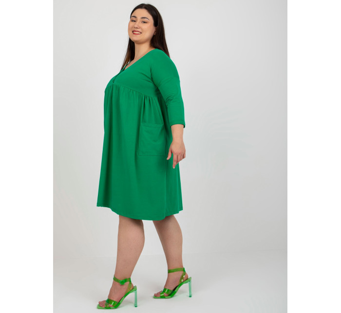 Zelené bavlnené šaty plus size