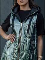 Dámska prešívaná vesta PIXIECODE tmavozelená FashionStreet TY4445