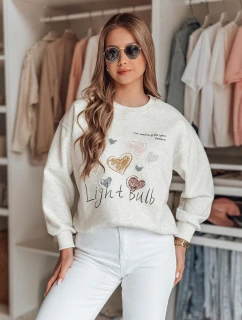 Dámska nadrozmerná mikina so srdiečkami PINKNOTE sivá FashionStreet BY1501