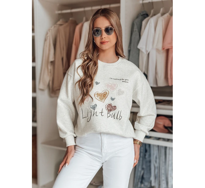 Dámska nadrozmerná mikina so srdiečkami PINKNOTE sivá FashionStreet BY1501