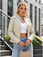 FashionStreet šedá dámska kožená bunda TY5659