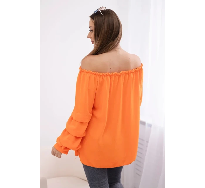 Španielska blúzka s ozdobnými oranžovými rukávmi Španielska blúzka s ozdobnými oranžovými rukávmi