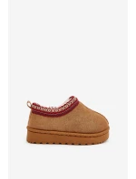 Śniegowce Botki Dziecięce Na Platformie Ocieplane Futerkiem Camel Vilabria