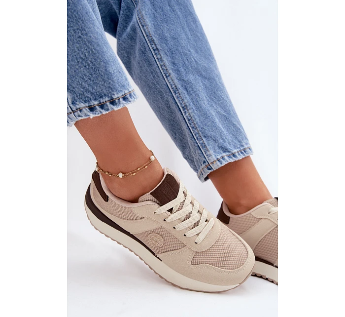 Dámské tenisky na platformě Big Star TT274275 Béžové Dámské tenisky na platformě Big Star TT274275 Béžové