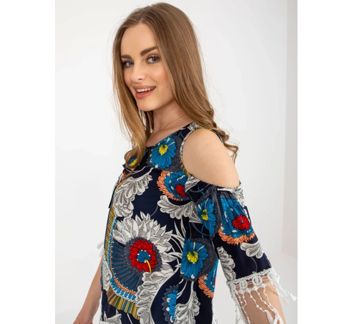 Bluzka AT BZ model 18605196 granatowy - FPrice Bluzka AT BZ model 18605196 granatowy - FPrice