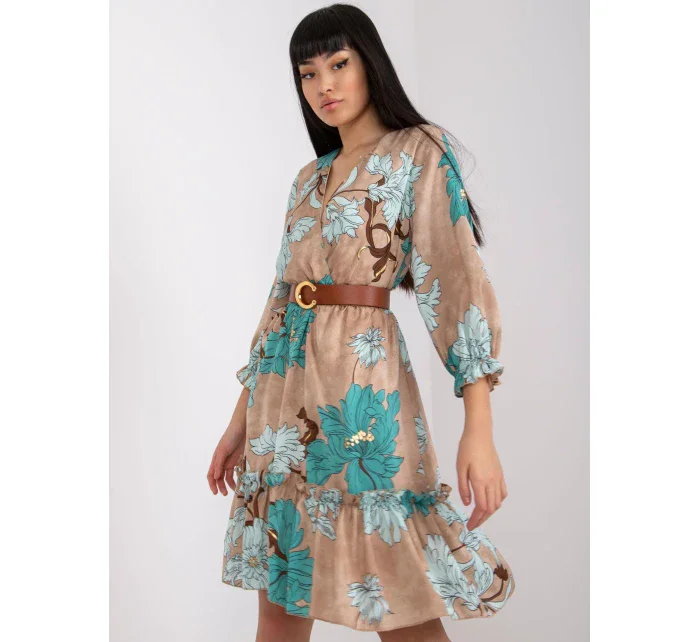 Sukienka LC SK 22K model 19755073 ciemny bezowy - FPrice Sukienka LC SK 22K model 19755073 ciemny bezowy - FPrice