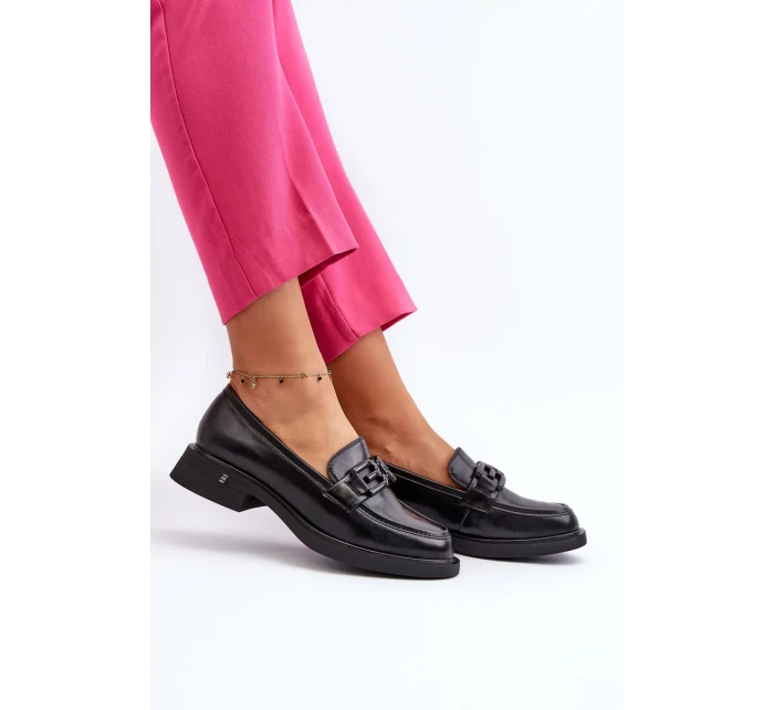Elegantné dámske kožené mokasíny Black Triana Elegantné dámske kožené mokasíny Black Triana