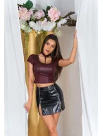 Sexi tričko Wet look 94901 fialové - KouCla