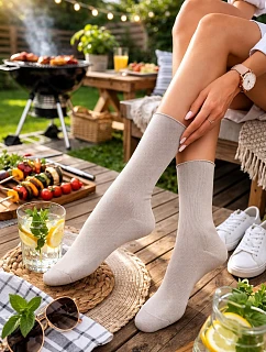 DÁMSKE HLADKÉ PONOŽKY Z MÄKKEJ BAVLNY