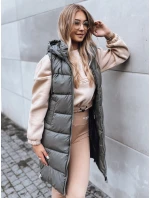 Dámská dlouhá prošívaná vesta  tmavě šedá Dstreet model 21970755 - FashionStreet