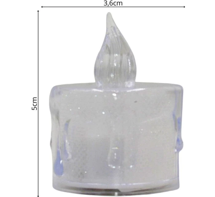 Dekoratívna sviečka 3,6x5 cm zdobená LED