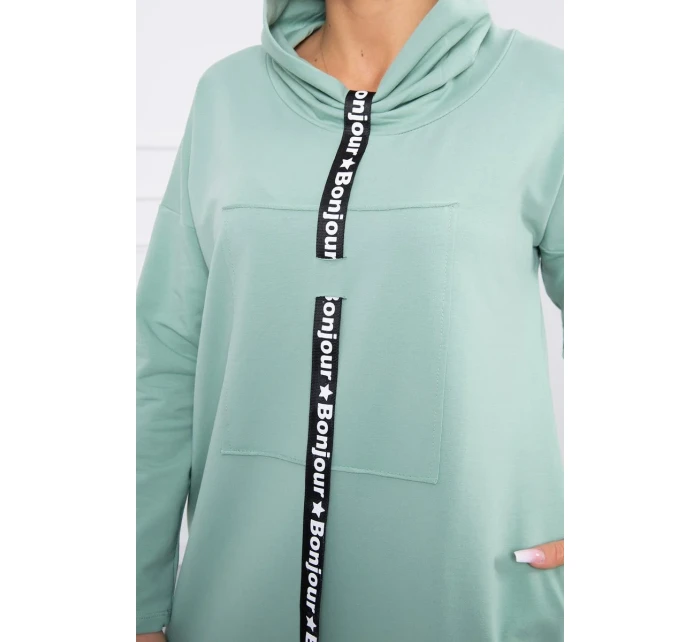 Šaty s kravatou tmavo mätové Šaty s kravatou tmavo mätové