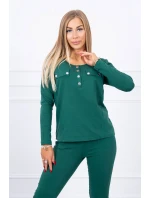 Sada s knoflíkovým výstřihem zelené barvy Sada s knoflíkovým výstřihem zelené barvy