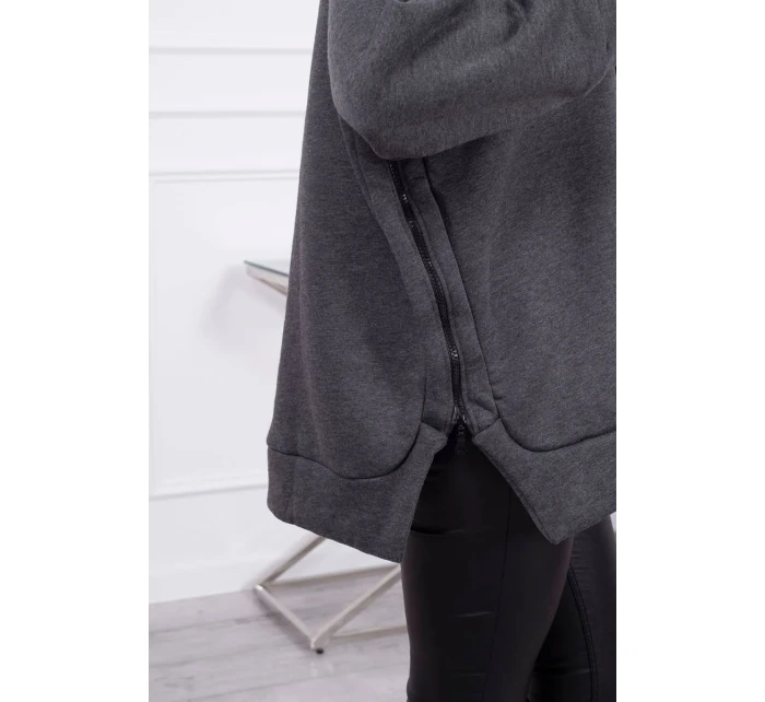 Zateplená mikina so zipsom na boku grafitová Zateplená mikina so zipsom na boku grafitová