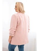 Dámske sako nadrozmernej veľkosti Elegantná tmavá púdrová ružová