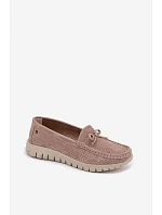 Dámské Mokasíny Z model 22107532 Semiše S Mašlí Béžové - VINCEZA