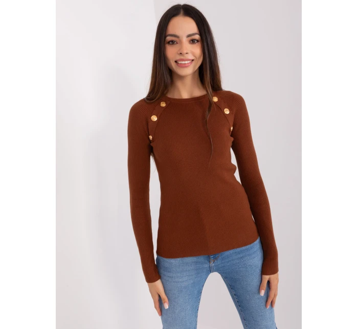 Sweter PM SW model 18904847 ciemny brązowy - FPrice
