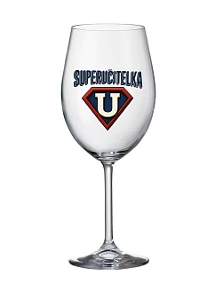 SUPERUČITELKA (MARK) - číry pohár na víno 350 ml