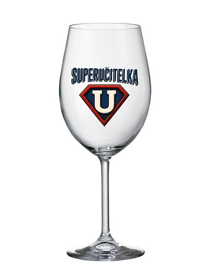 SUPERUČITELKA (MARK) - číry pohár na víno 350 ml