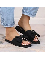 Dámské ploché žabky s mašlí černé eVento model 22096558