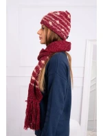 Dámská souprava se šátkem vínová model 18751051 - K-Fashion Dámská souprava se šátkem vínová model 18751051 - K-Fashion