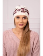 Dámska čiapka Otylia K387 ecru+bordeaux Dámska čiapka Otylia K387 ecru+bordeaux