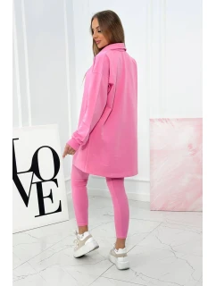 3dielny set blúzka, top a legíny svetlo ružová