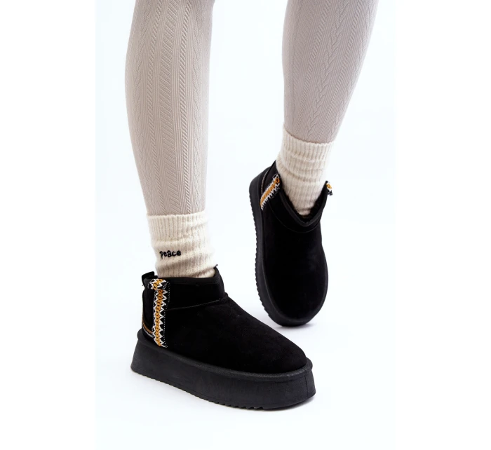 Sněhule Na Platformě S Vzorem Černé model 21645925 - Boto