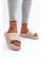 Dámské Žabky Na Platformě Big Star model 21660805 Beige - Big Star Shoes Dámské Žabky Na Platformě Big Star model 21660805 Beige - Big Star Shoes