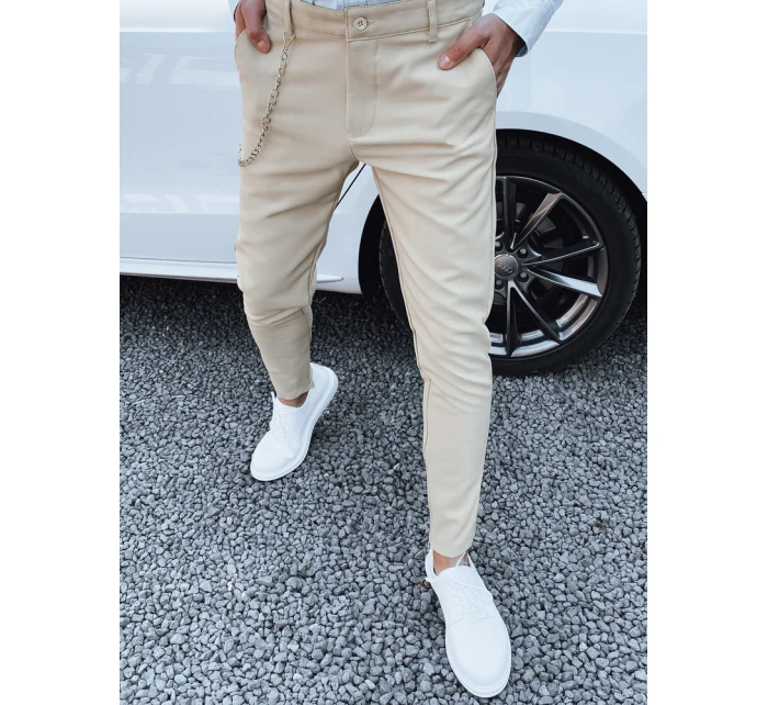Pánske béžové nohavice FashionStreet UX4379