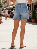 Szorty damskie jeansowe z wysokim stanem niebieskie model 22144290 - FashionStreet